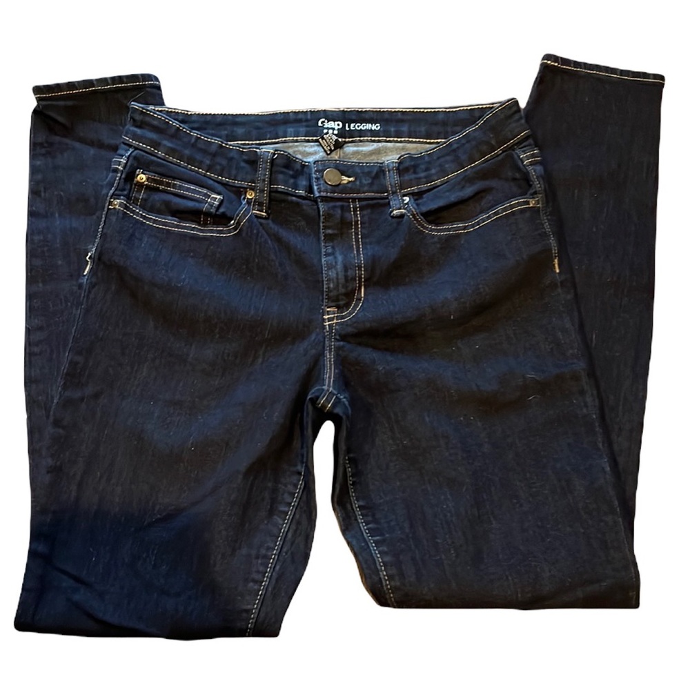 GAP Dark Wash 5 Pocket Zip and Button Denim Legging Size 6/28